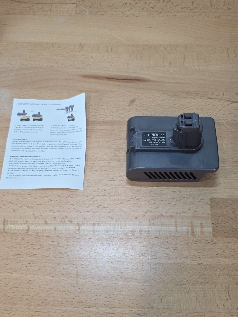 Dyson Replacement Power Adapter / Charger - Dark Gray Dewalt 20V DC31A